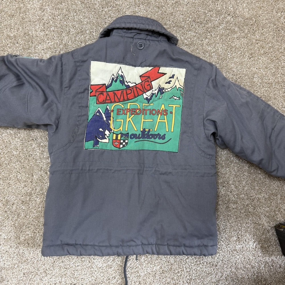 Vintage Good Friends Jacket Kids 5-6 Gray Puffer Camping Great Outdoors Winter